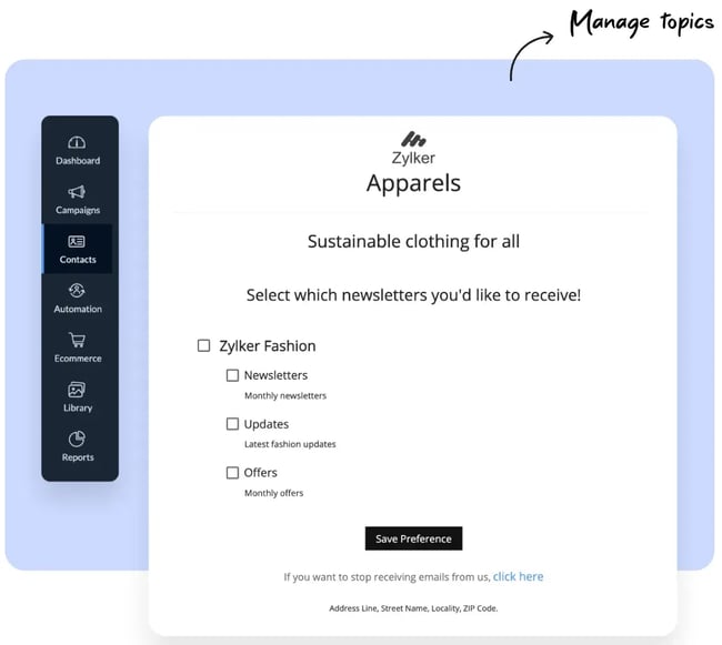 zoho email marketing software with segmentation