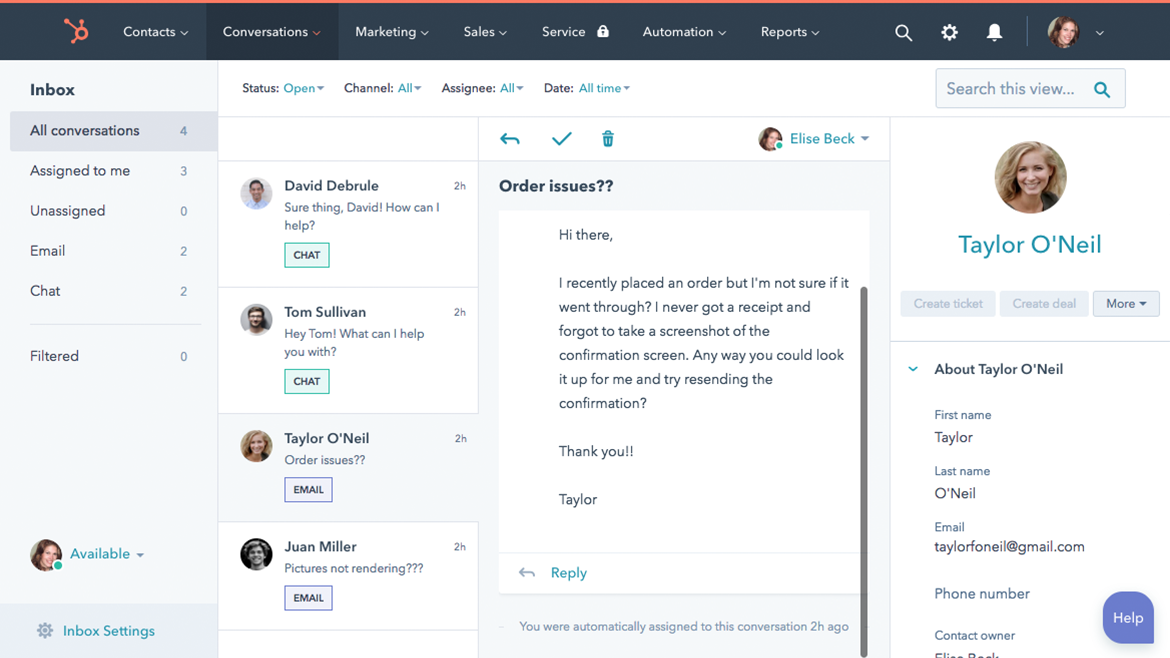 HubSpot Brings Bots, Live Chat, and Team Email to Growing Businesses for Free with Launch of Conversations