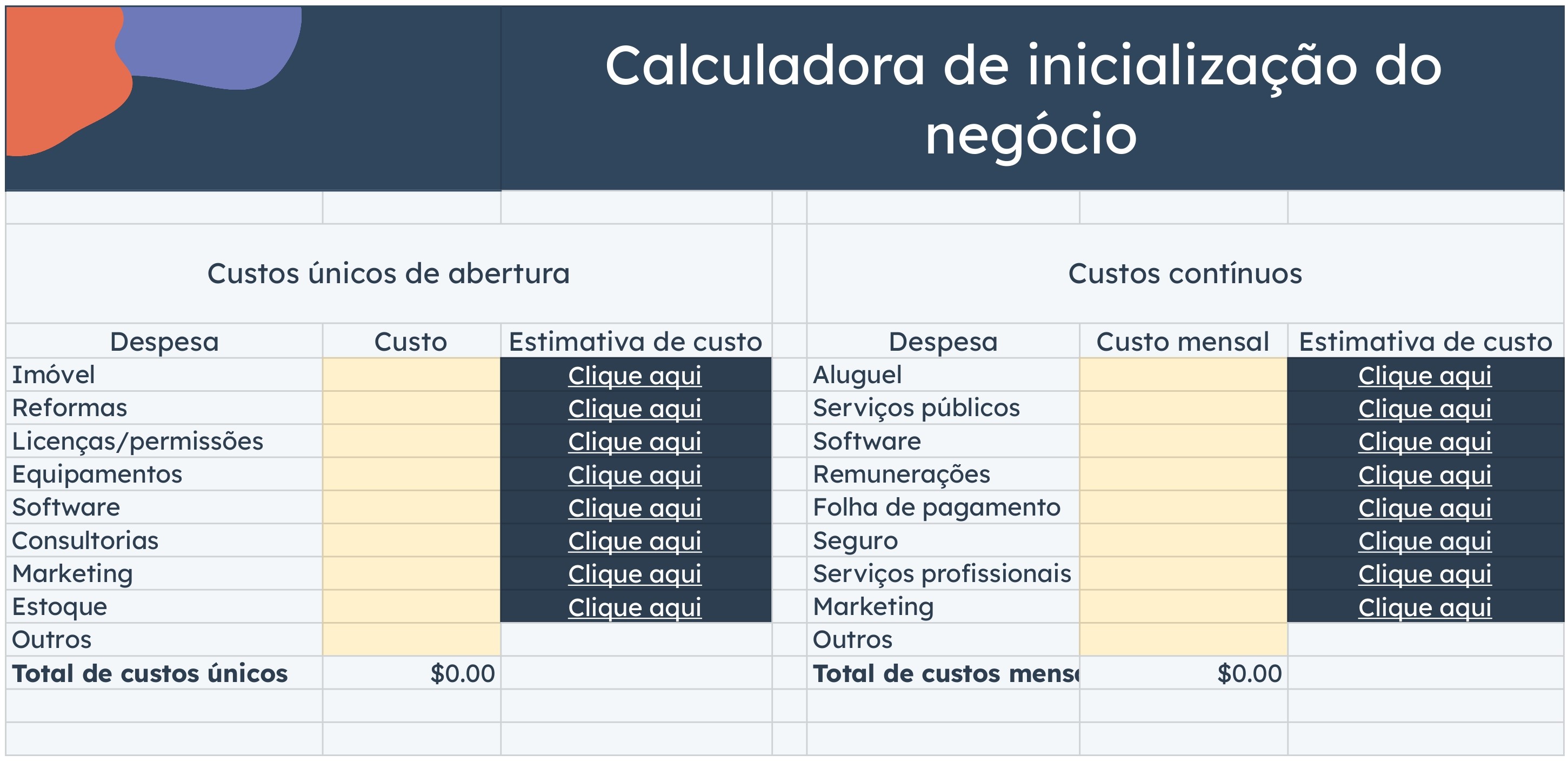 Calculadora Startup Calculadora