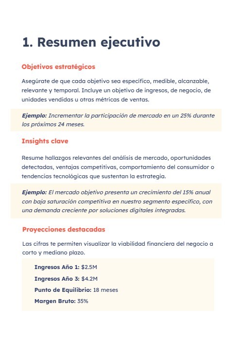 Plantilla de plan de negocios para Word