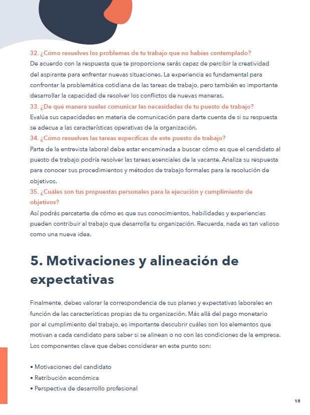 Preguntas para entrevista de trabajo - Guía del reclutador