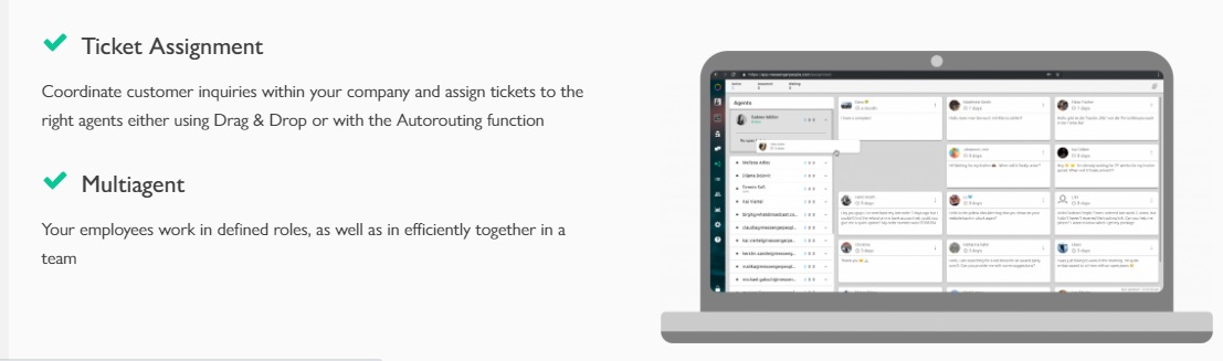Ejemplo de software de comunicación con clientes: MessengerPeople