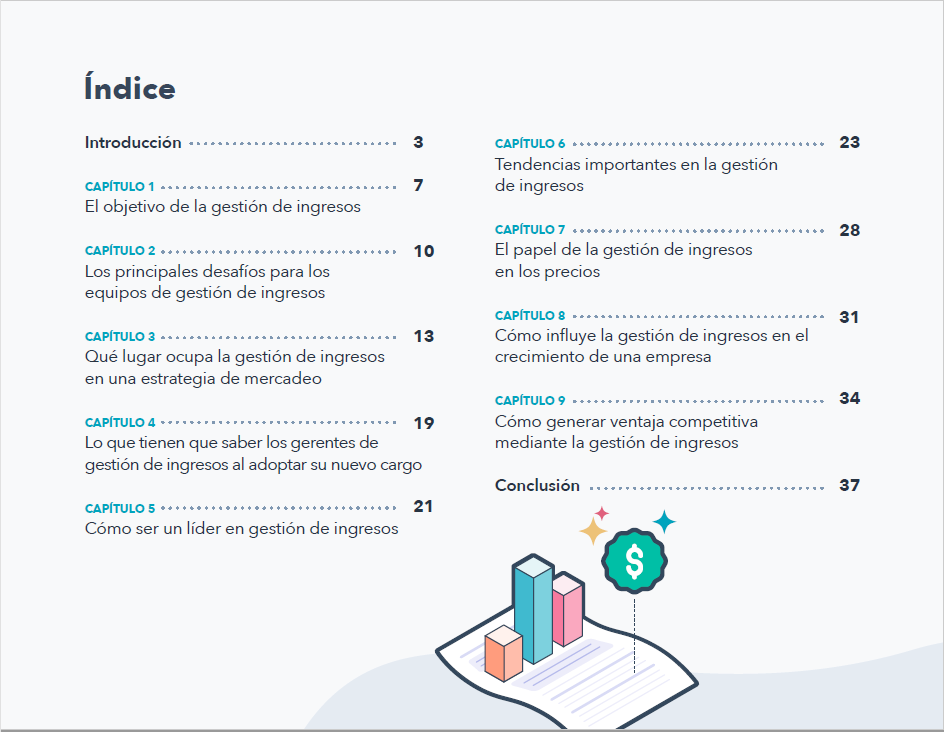 Tabla de contenido del informe 50 líderes hablan sobre gestion de ingresos