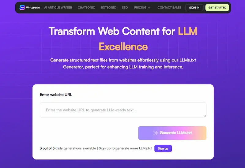 LLMs.txt Generator