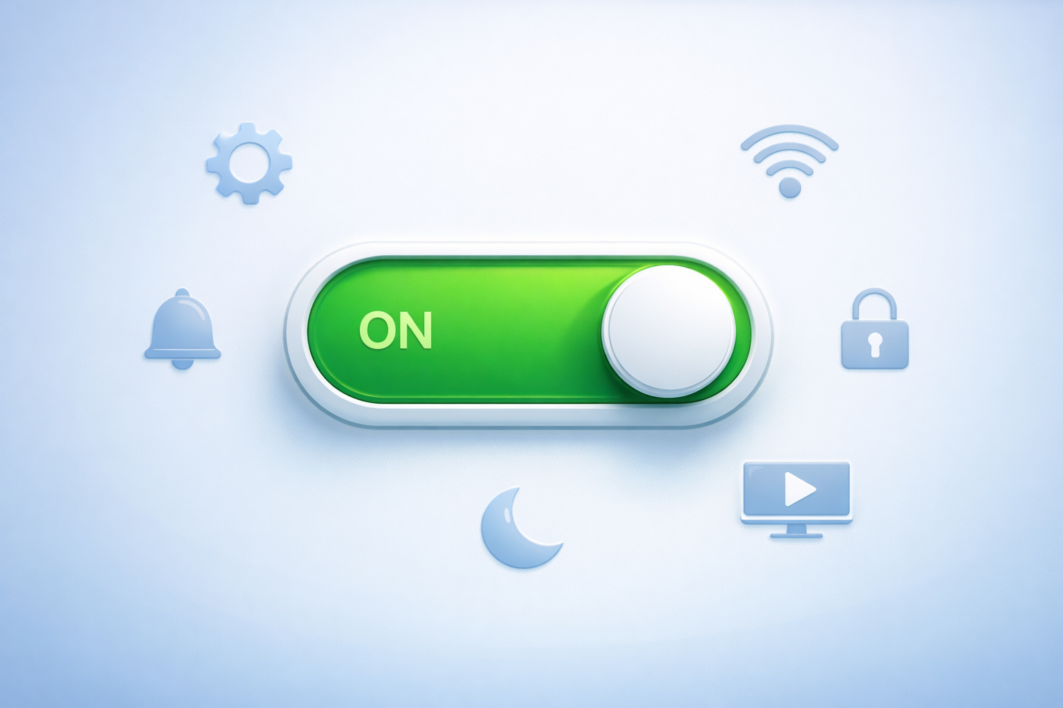 Visualize a sleek modern digital interface showcasing a prominent toggle switch set against a clean minimalist background The toggle designed with a v-1
