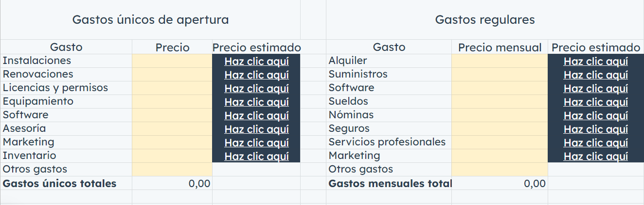 Calculadora de inversión para startups