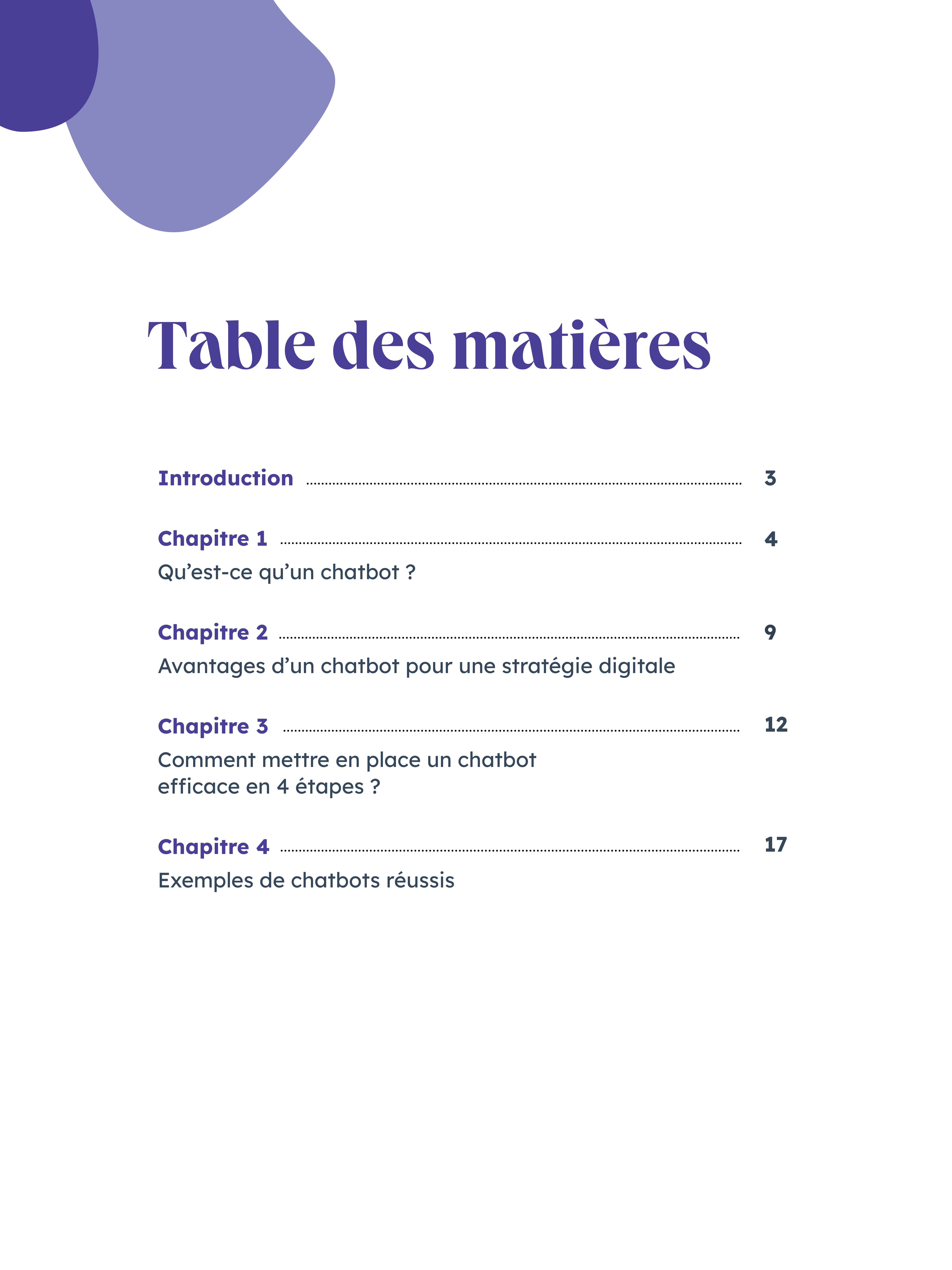 Table des matières