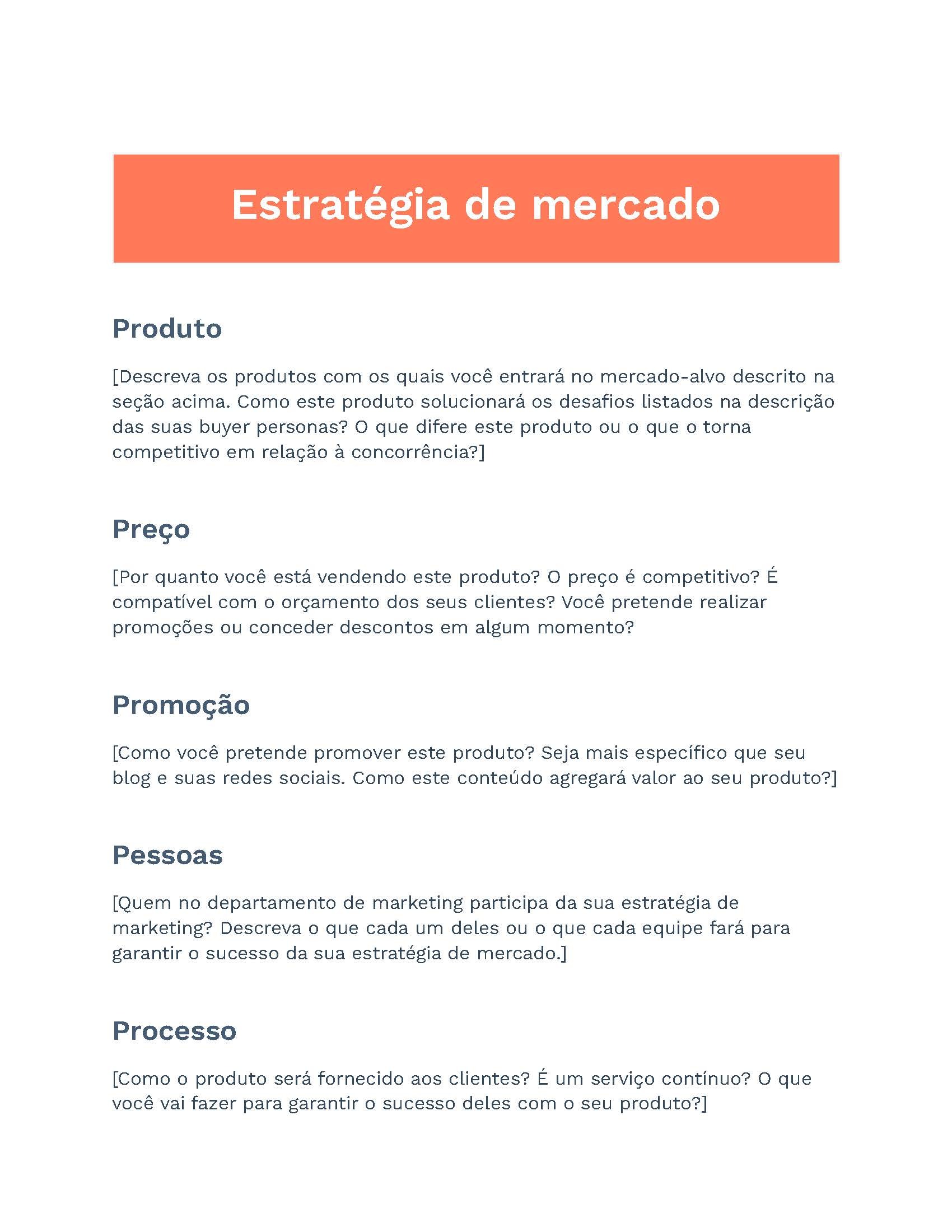 modelo de estrategia de marketing
