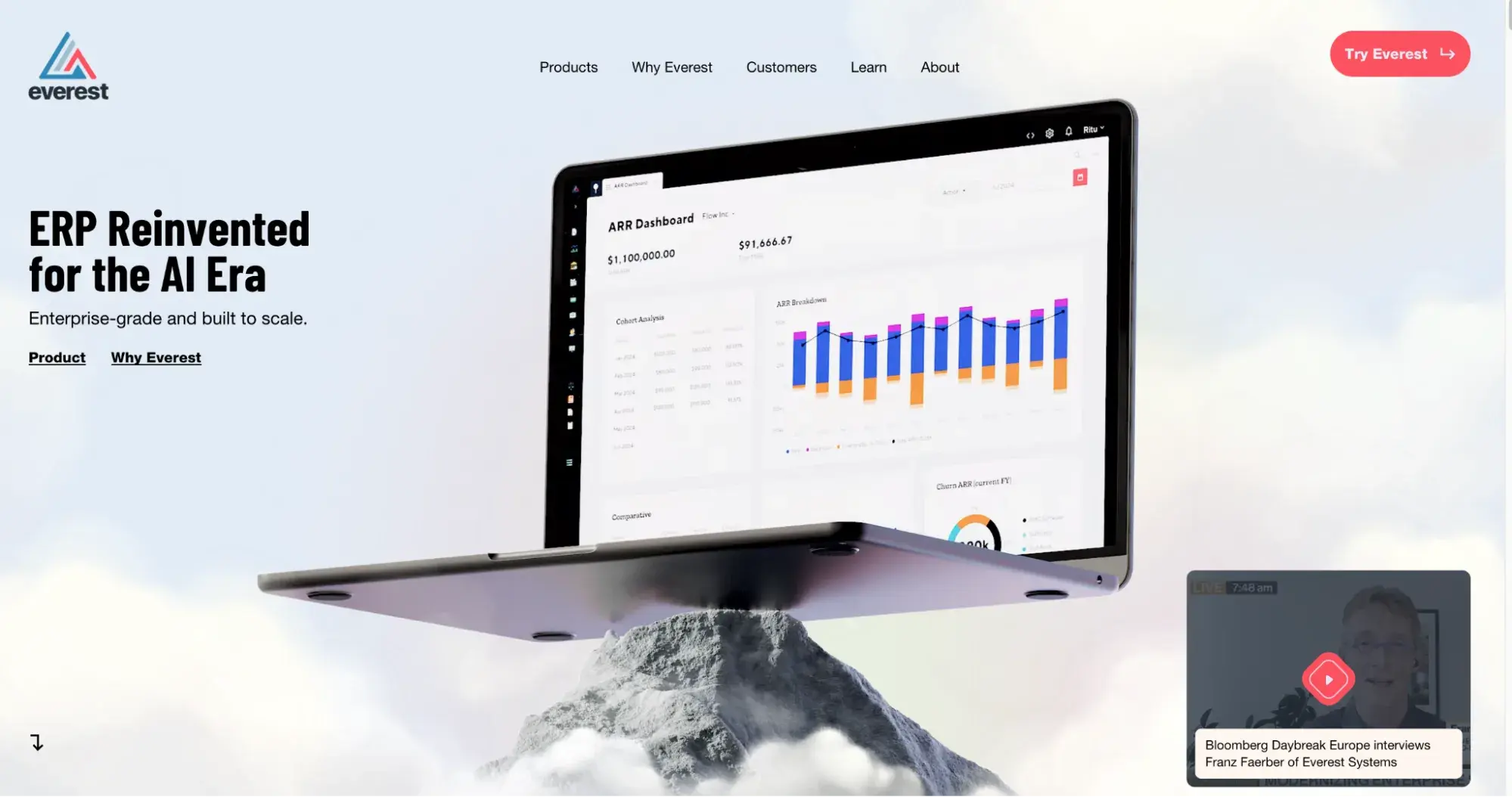 everest erp website homepage