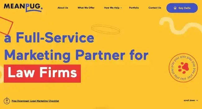 meanpug lawfirm marketing agency website