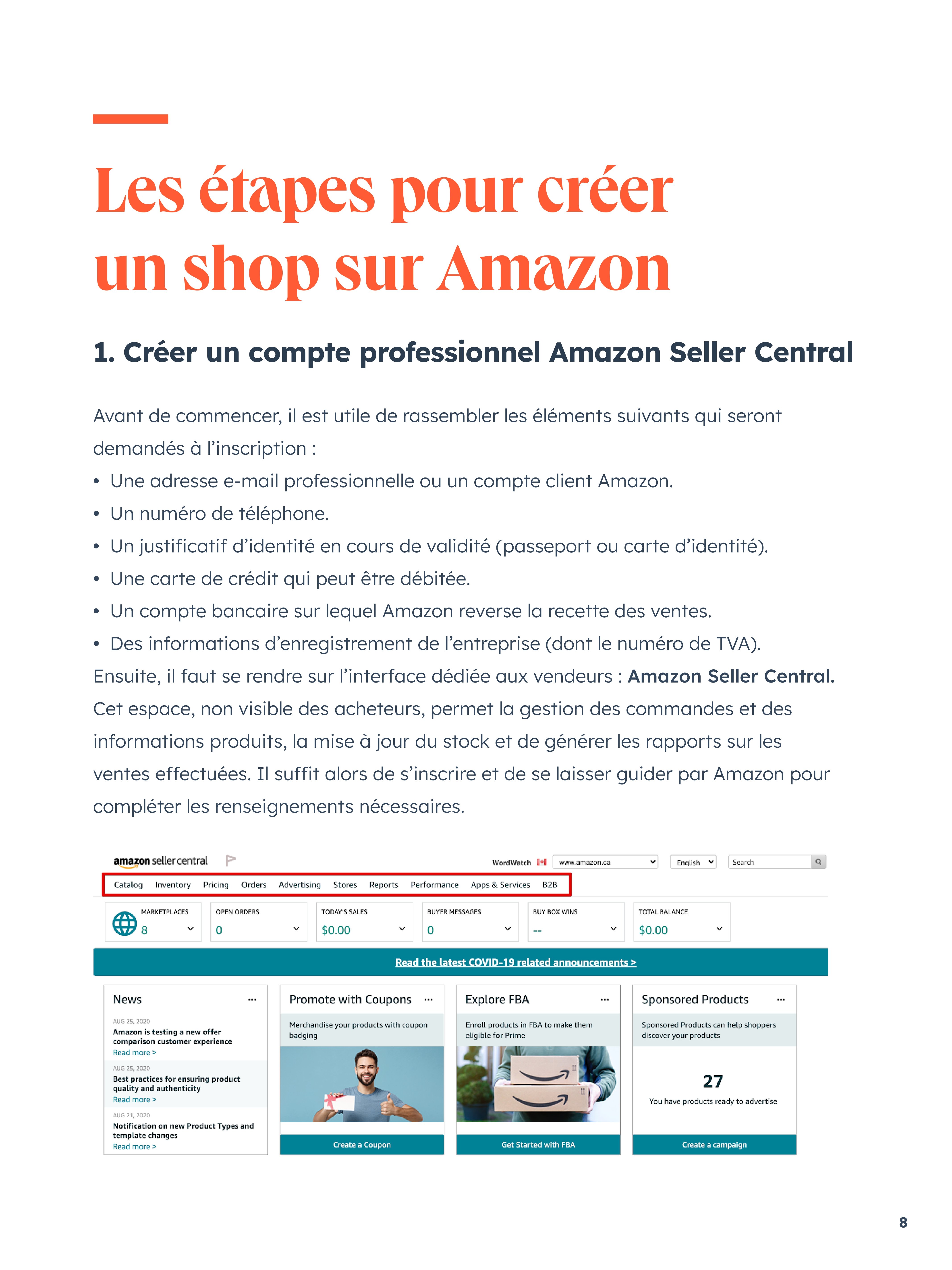 Guide pour créer un shop sur Amazon