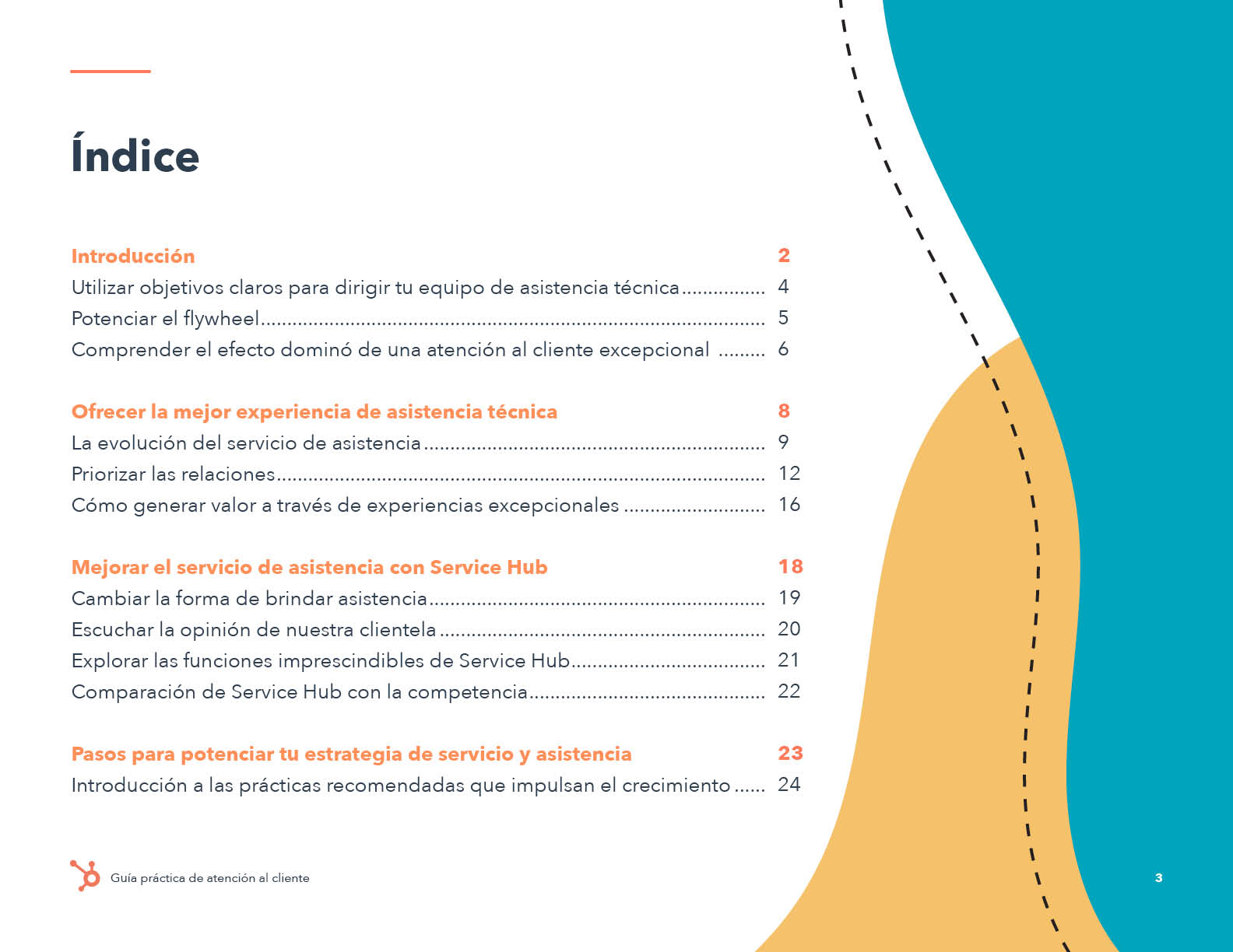 Índice de la Guía práctica de atención al cliente 