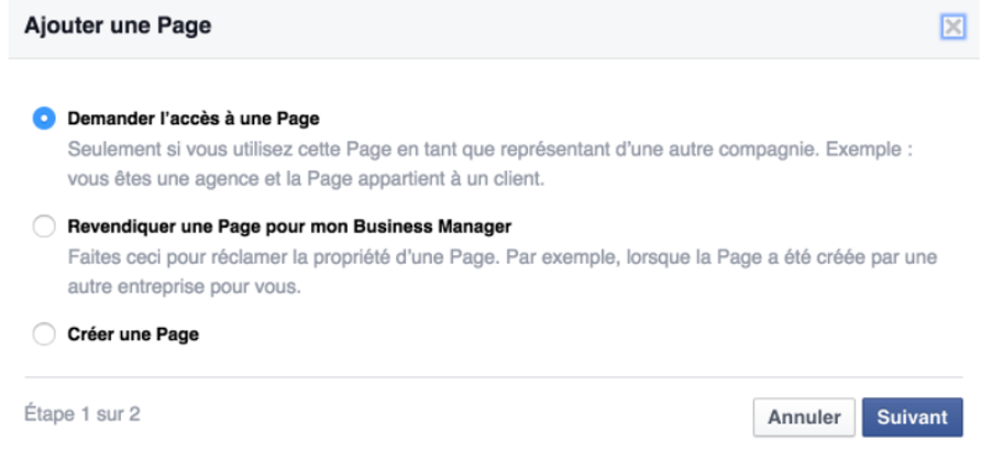 Demande accès page