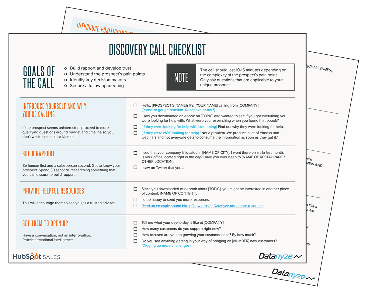 Discovery Call Checklist