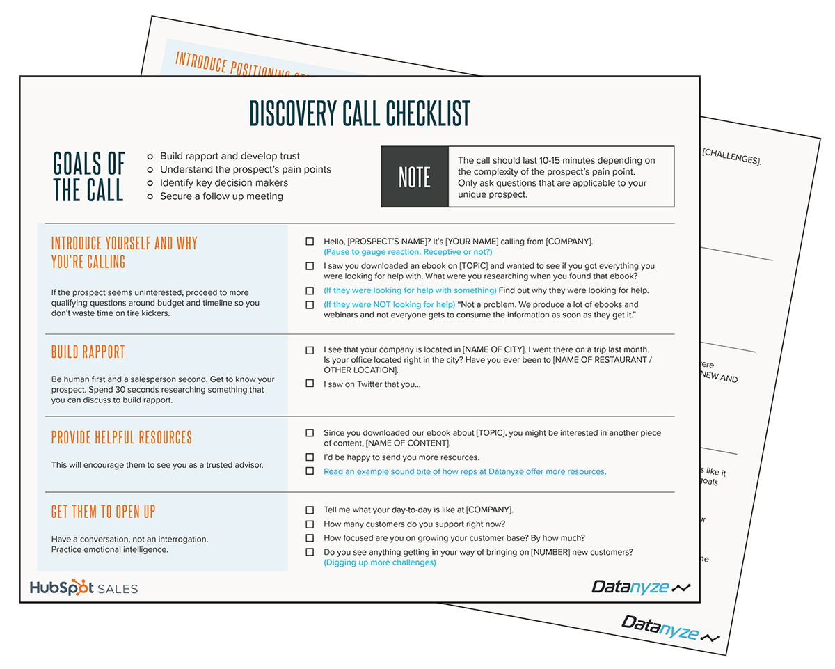 Discovery Call Checklist