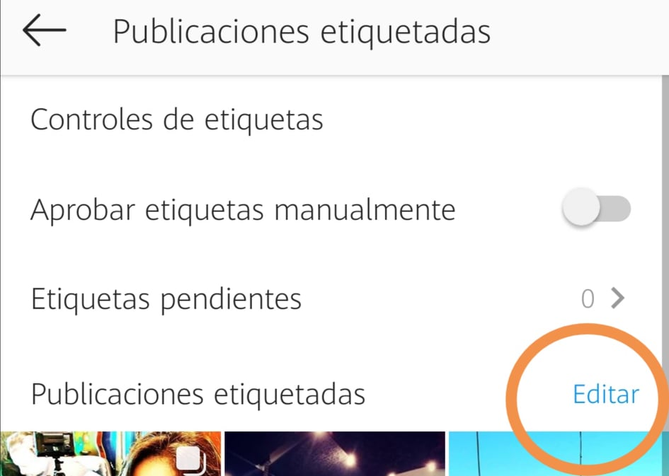 Controlar las etiquetas en Instagram