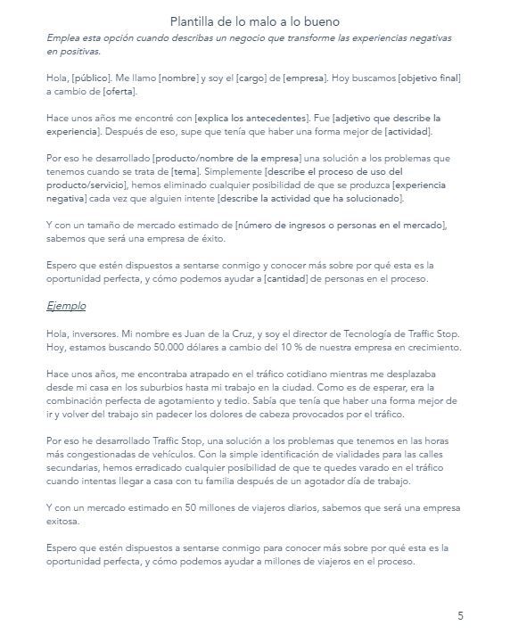 Elevator pitch templates 1