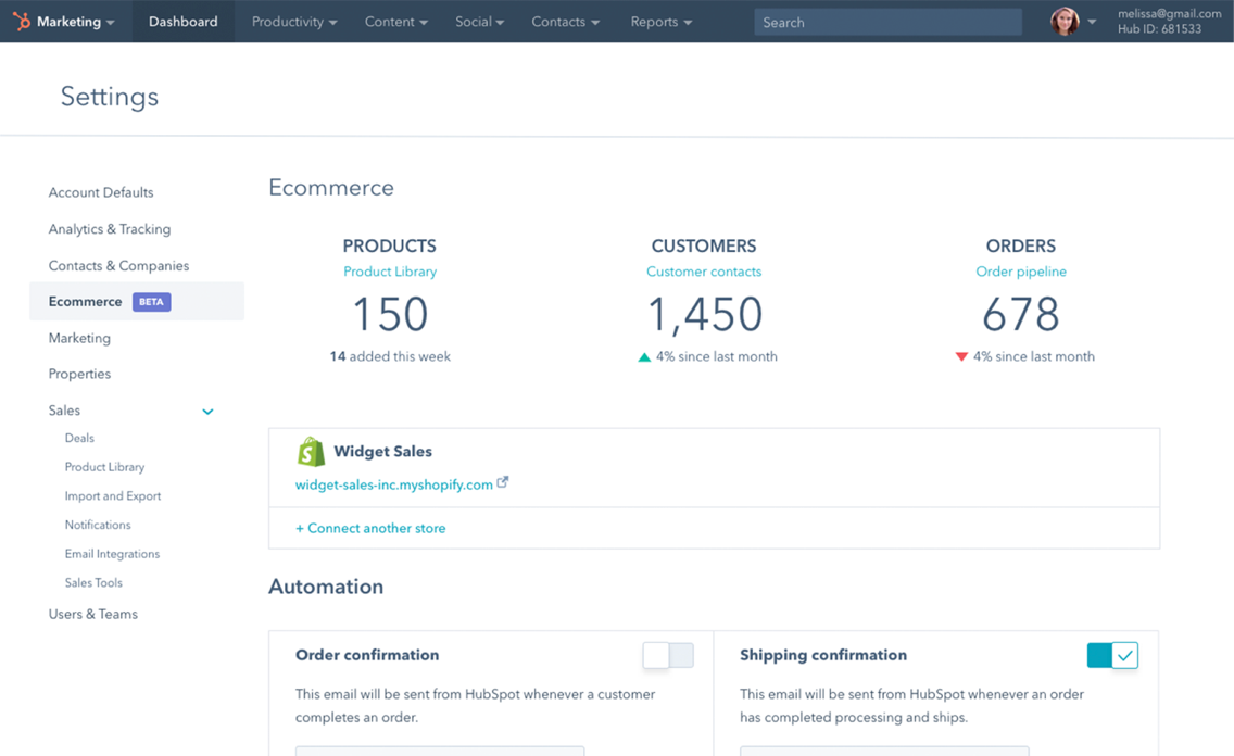 HubSpot Announces Native Ecommerce Integration for Shopify App Store