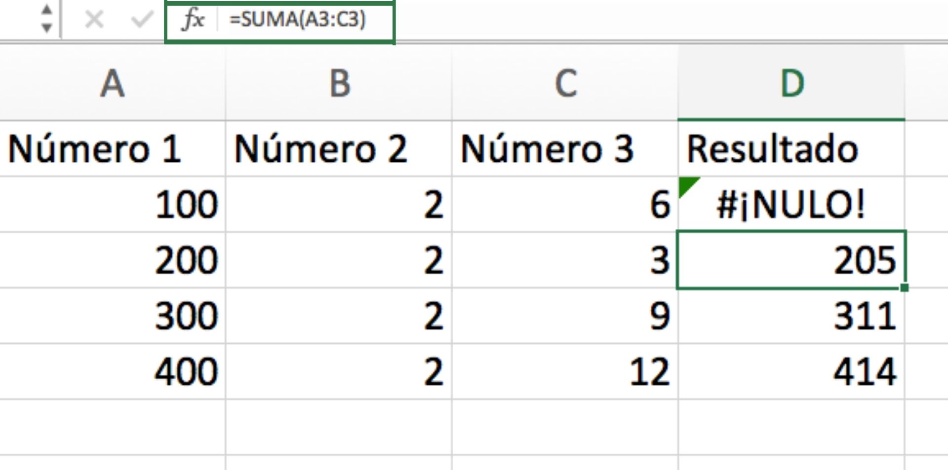 Tipos de errores en Excel: cómo resolver  #¡NULO!