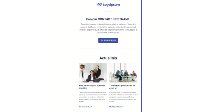 Modèle de newsletter d'actualités d'entreprise