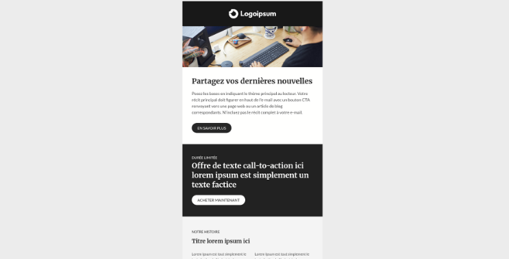 Modèle de newsletter d'actualités