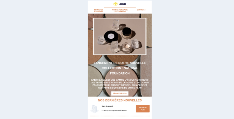 Modèle de newsletter : lancement de produit