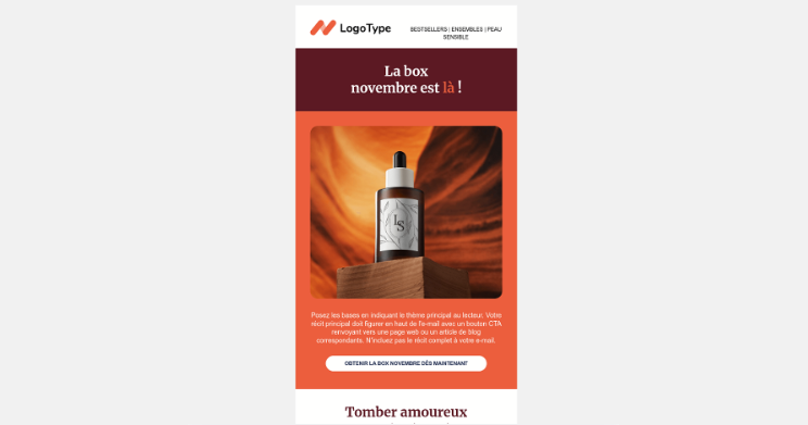 Modèle de newsletter de lancement de produit