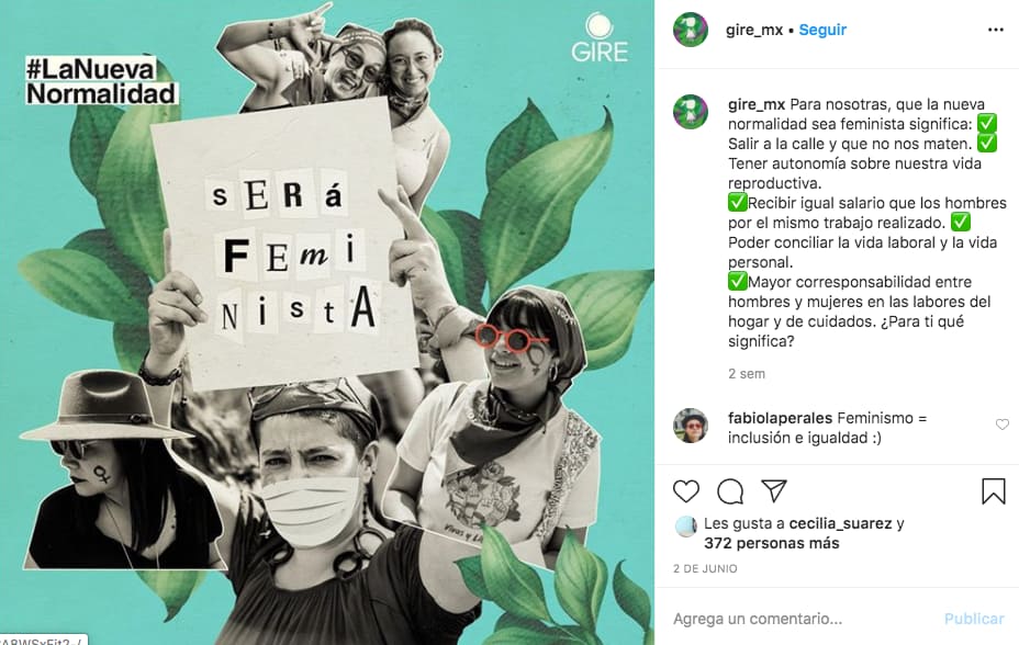 Marketing en Instagram: ejemplo de publicación de @gire_mx