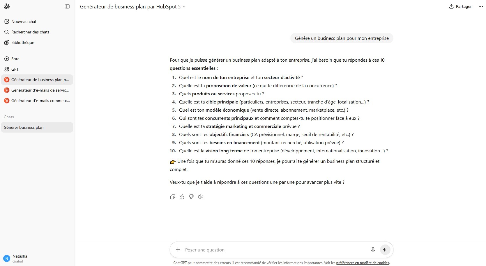 GPT Extension - Business Plan Prompt 1