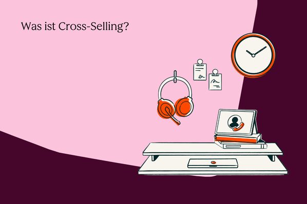 Cross-Selling dargestellt durch verschiedene Office-Artikel