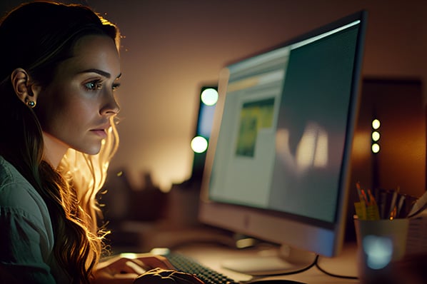 Drei Frauen vor Laptop zeigen auf Bildschirm aus Aufregung wegen Anwendung von KI im Marketing