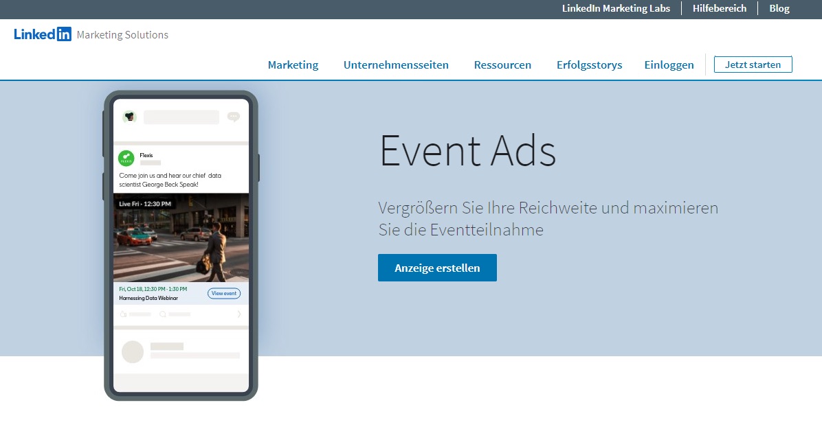 LinkedIn Ads können auch als Event Ads ausgespielt werden und die Reichweite erhöhen.
