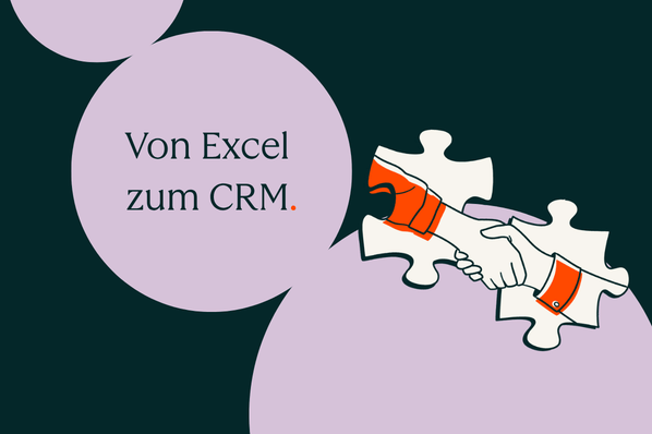 Illustration zweier Puzzleteile die ineinandergreifen als Symbol für den Wechsel von Excel zum CRM