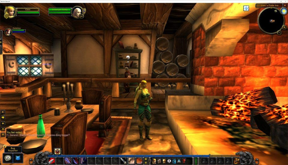 Asynchronous API example, Standing in-game in World of WarcraftIMG name: wow