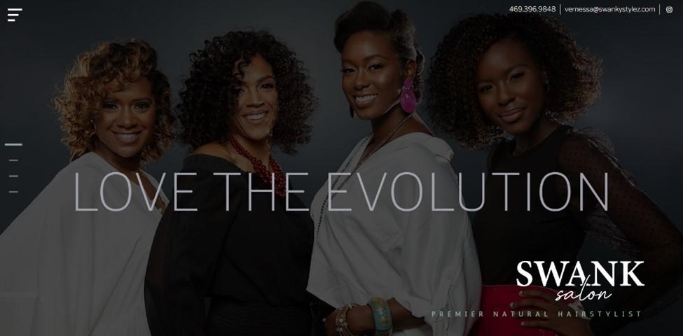 Best barbershop website design, example from Swank Salon