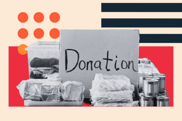 donations bin on a charity website