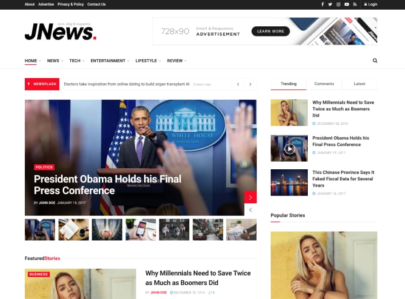 jnews best wordpress newspaper themes website demo 