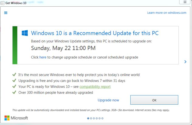 Dark Patterns beim Windows 10 Update