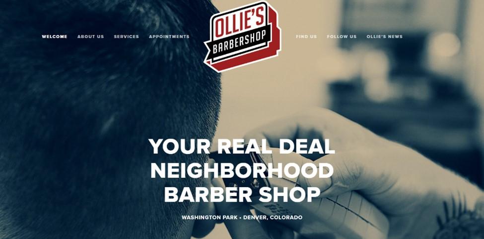 Best barbershop website design, example from Ollies Barbershop