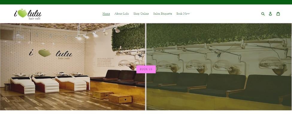 Best barbershop website design, example from I Love Lulu Hair Cafe