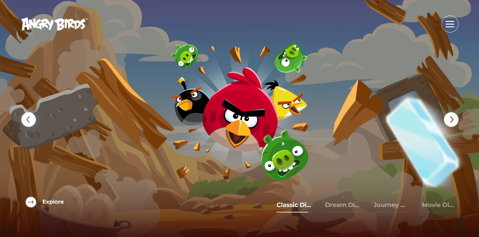 WordPress website examples, Angry Birds