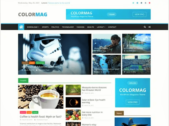 newspaper wordpress themes, ColorMag