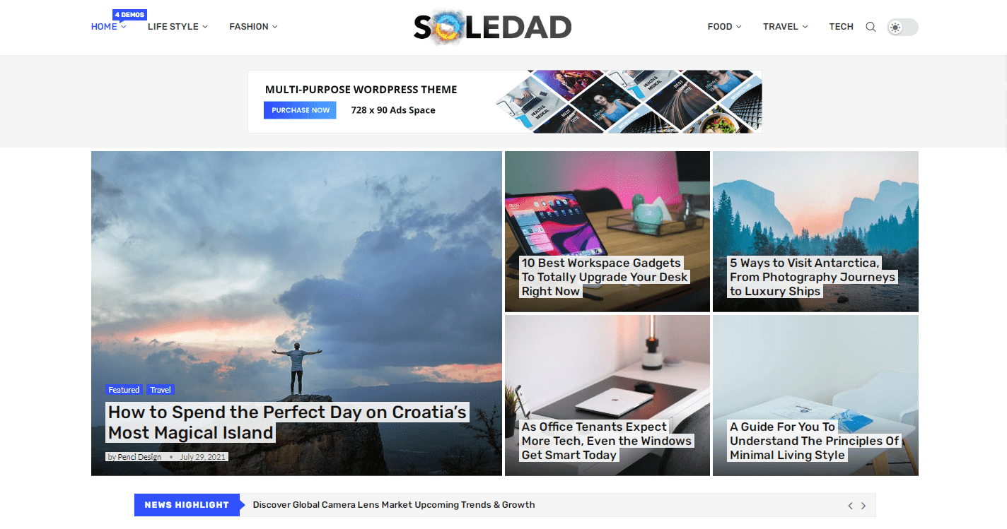 newspaper wordpress themes, Soledad