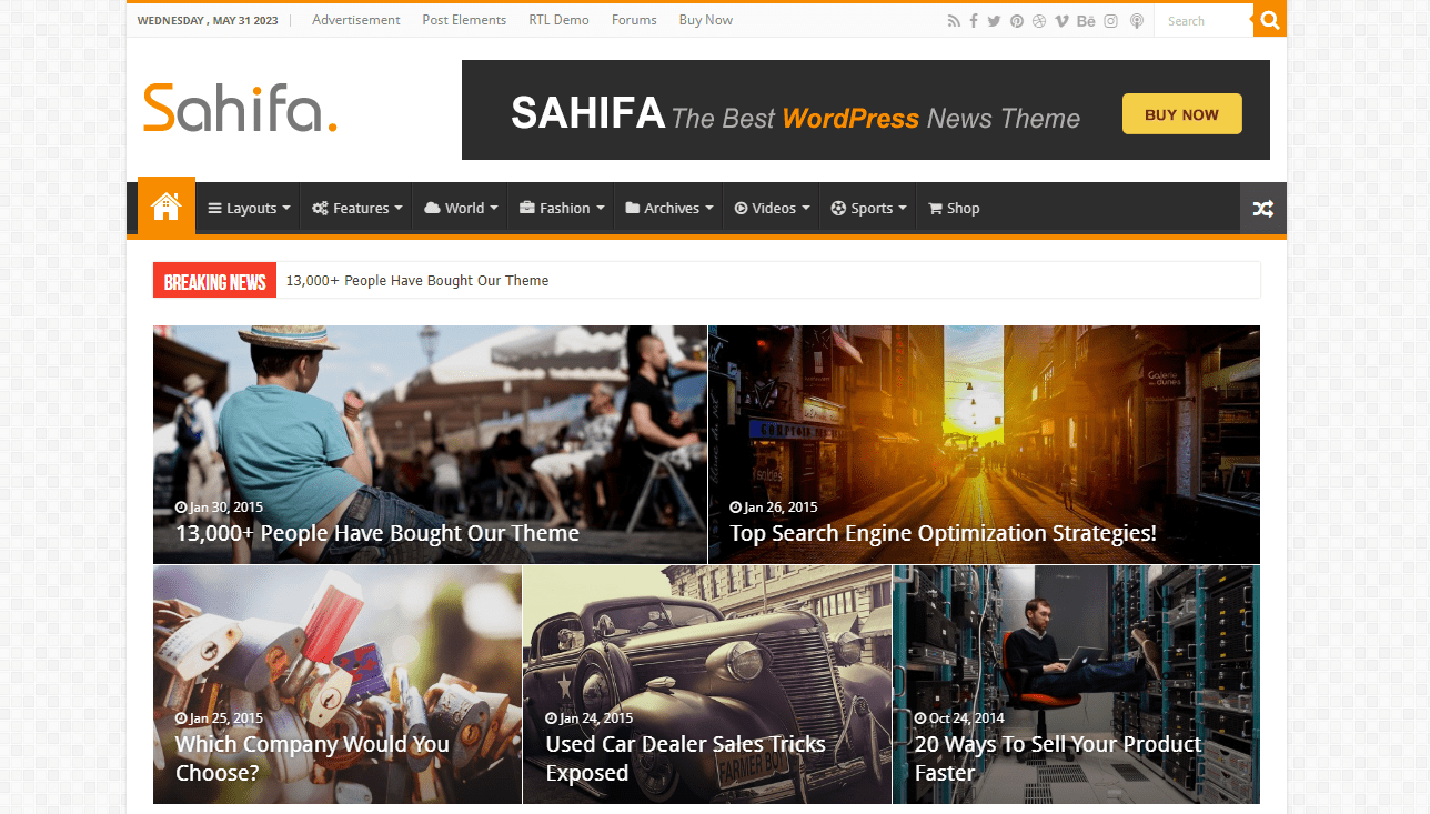 newspaper wordpress themes, Sahifa