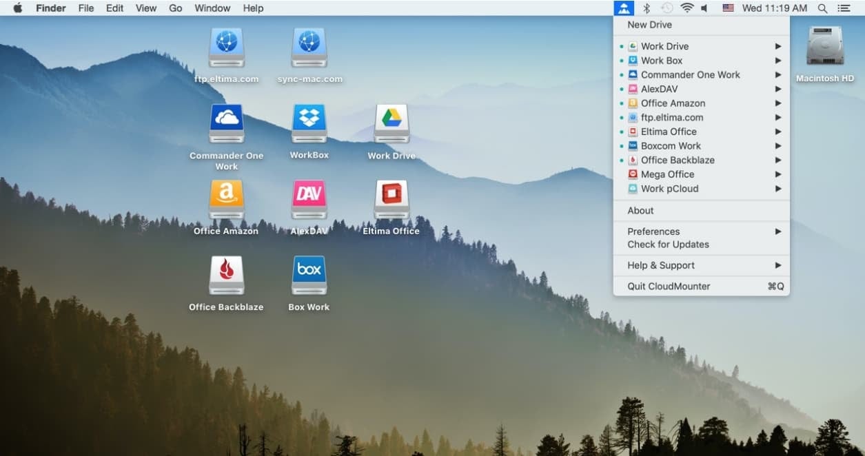 interface for the ftp client cloudmonster