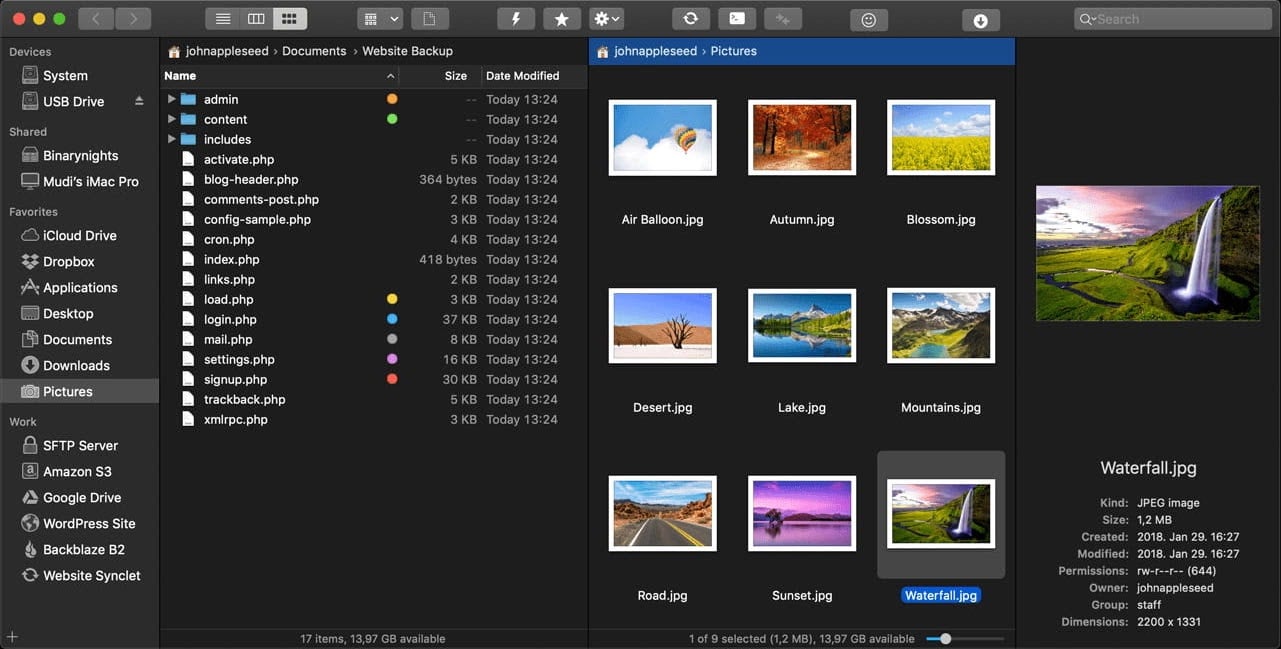 interface for the ftp client forklift