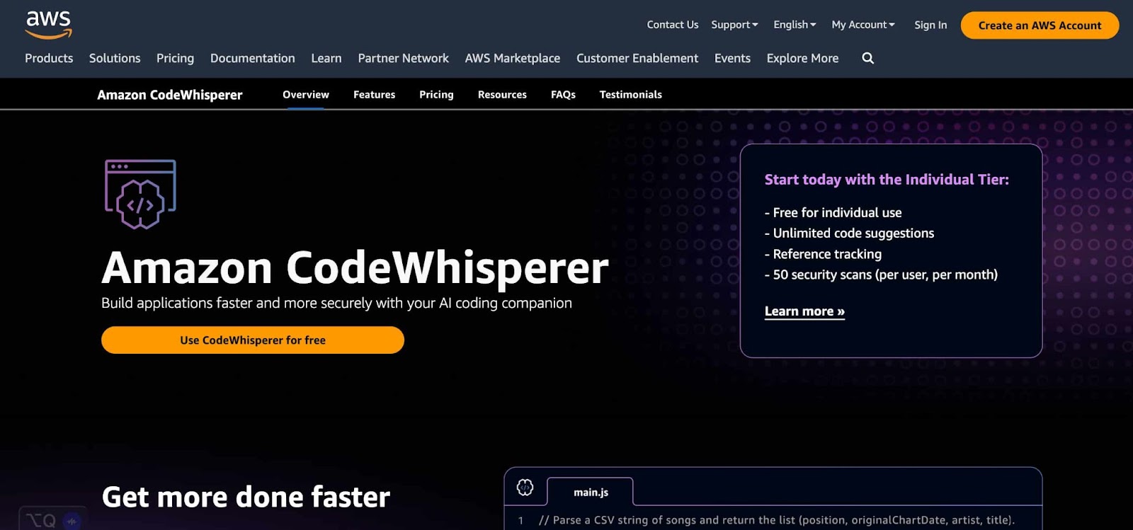 ai code: amazon codewhisperer