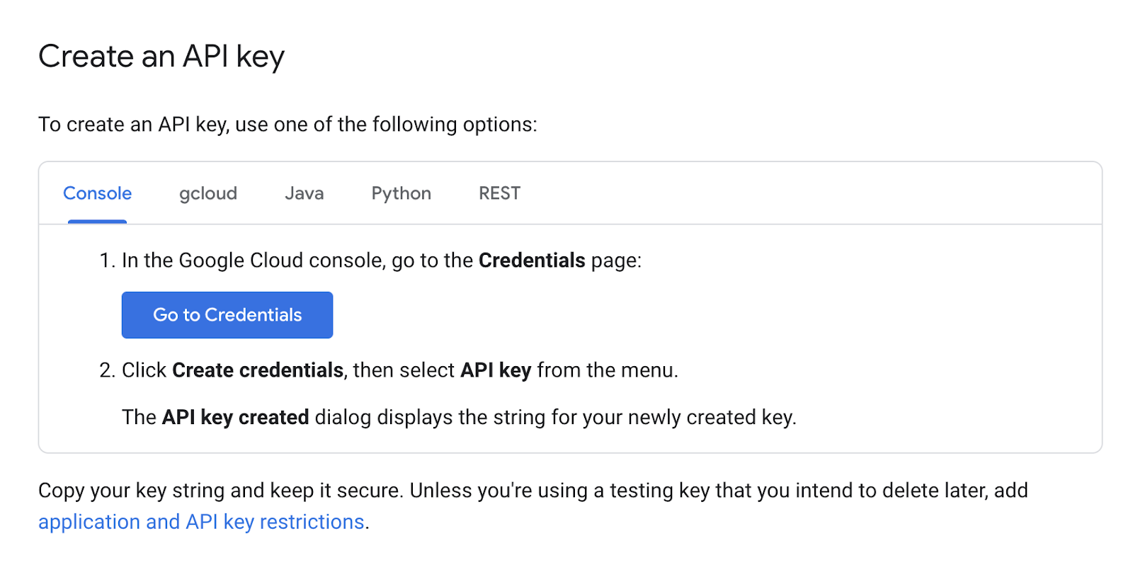 authentication api, API Keys API Authentication, google