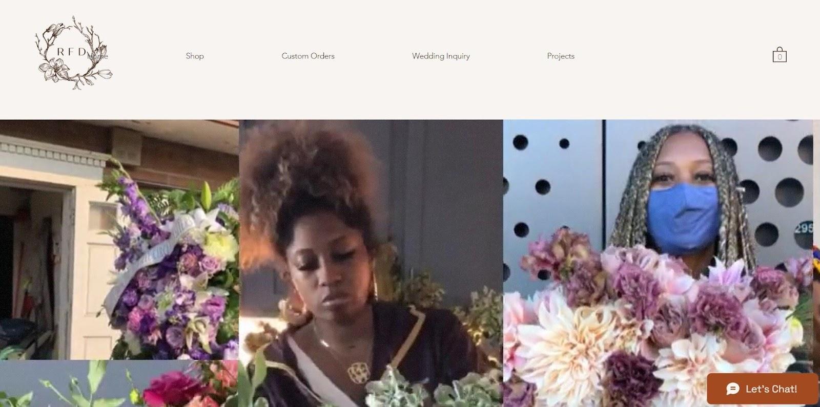 Best florist websites  design example from Rooted Floral.