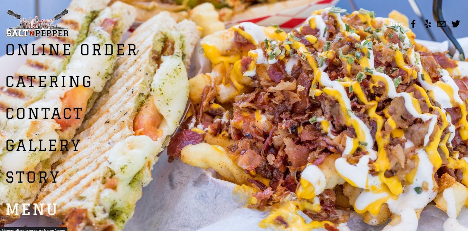 Food truck website design example from Salt N Pepper food truck.